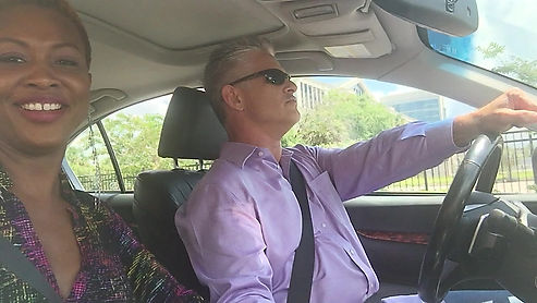 Akia Uwanda does Carpool Karaoke with Chris Byers for charity